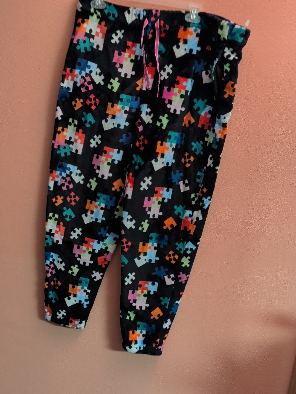 Colorful Plush Pants with Bright Pattern